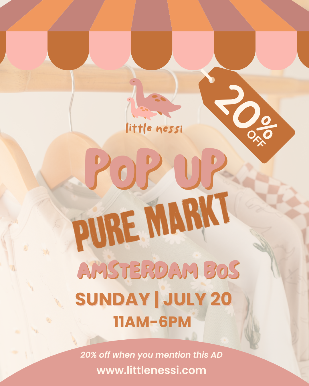 little nessi pop up at pure markt invite amsterdam bos