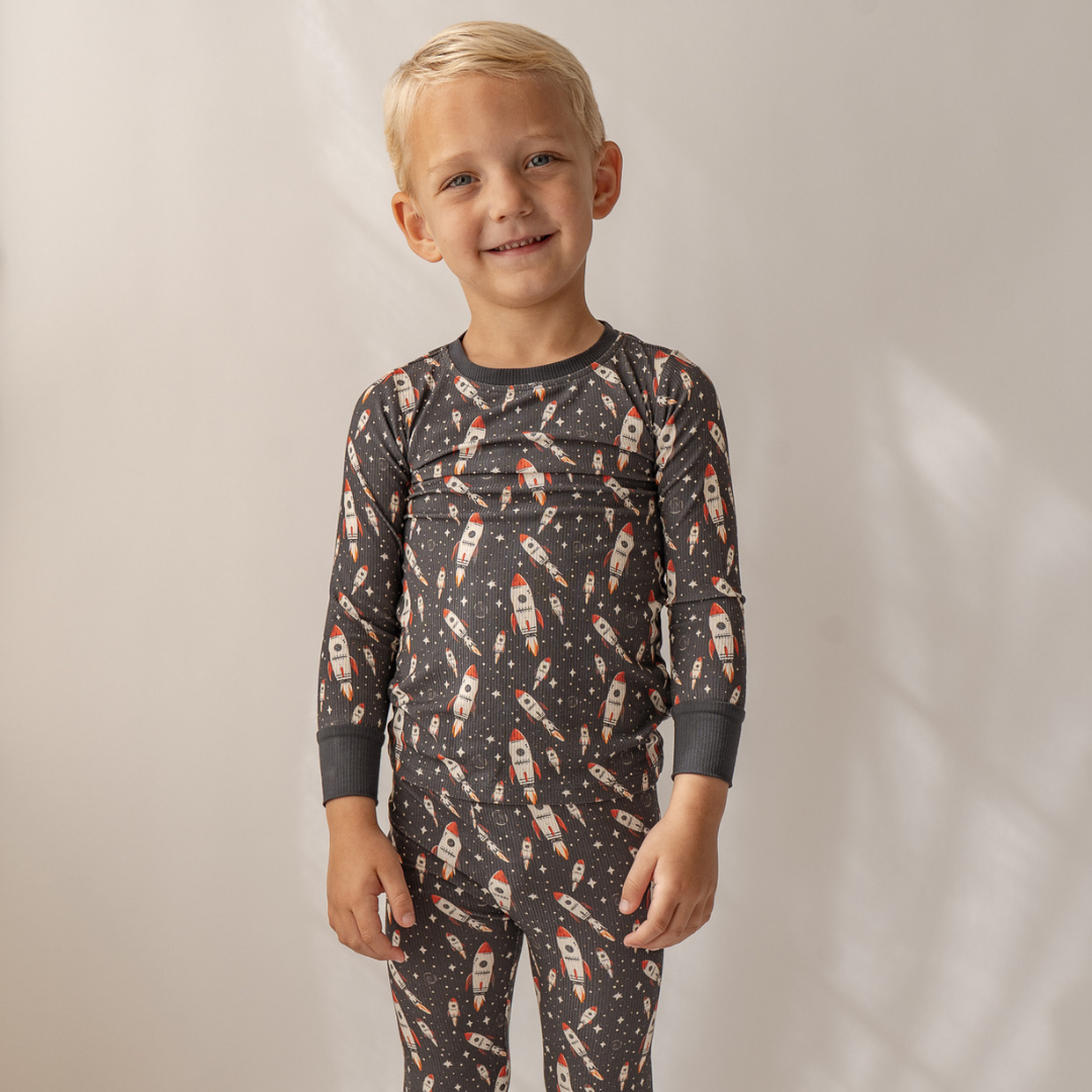 Rocket Ship Long Sleeve Pj Set