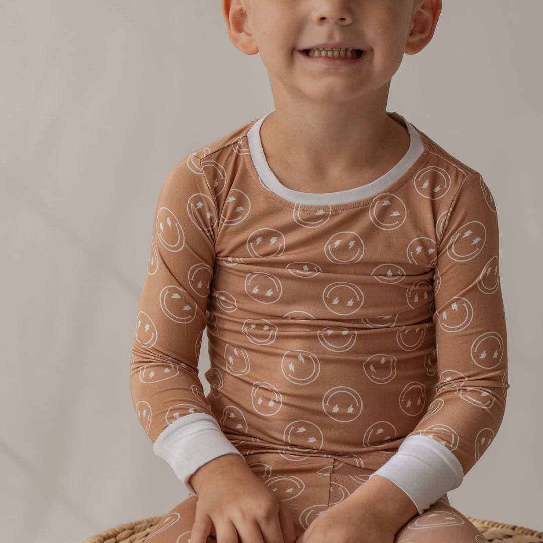 Smiley Long Sleeve Pj Set