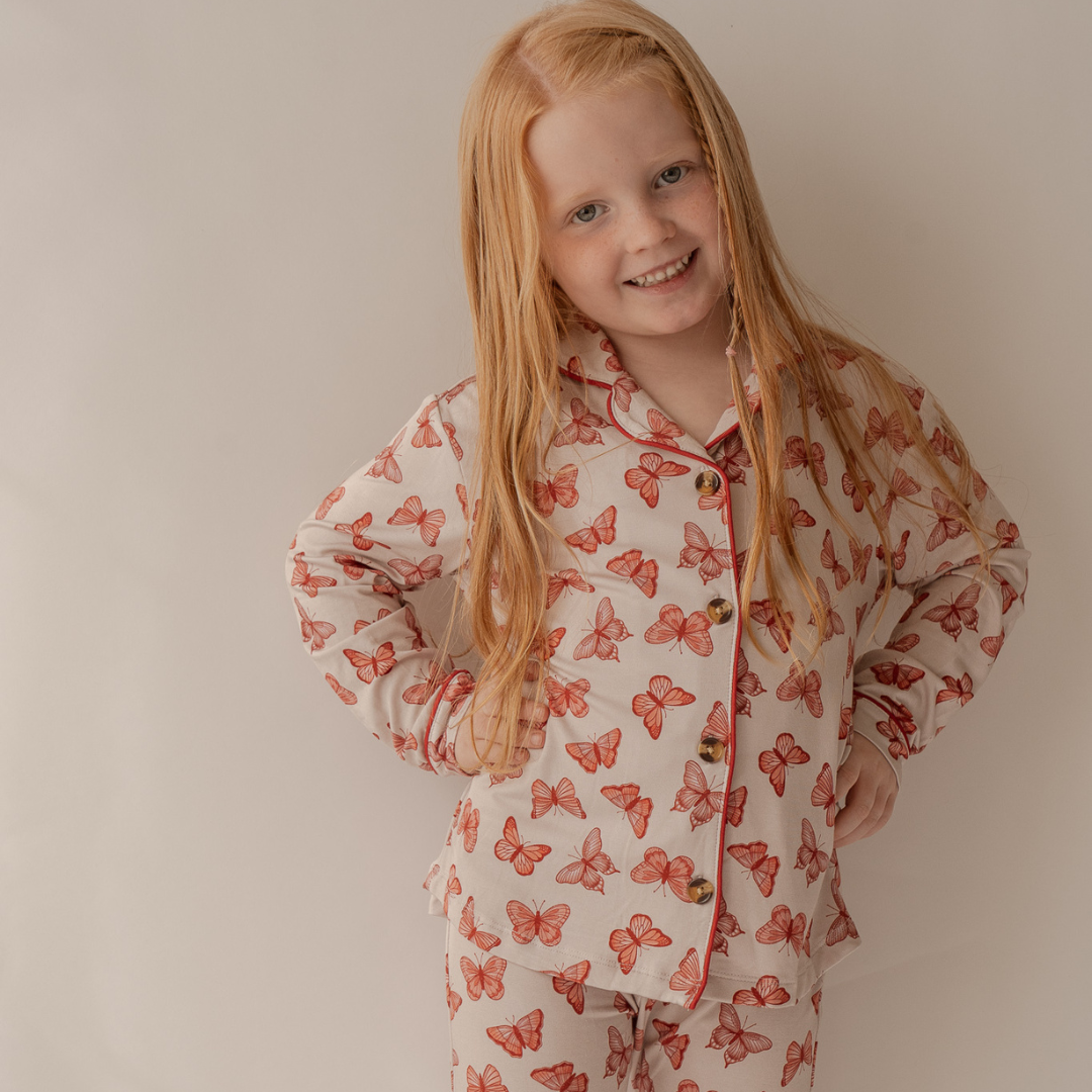 Butterfly Long Sleeve Flare Set Pajamas