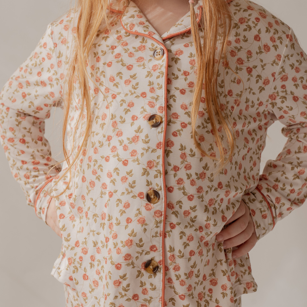 Roses Long Sleeve Flare Set Pajamas