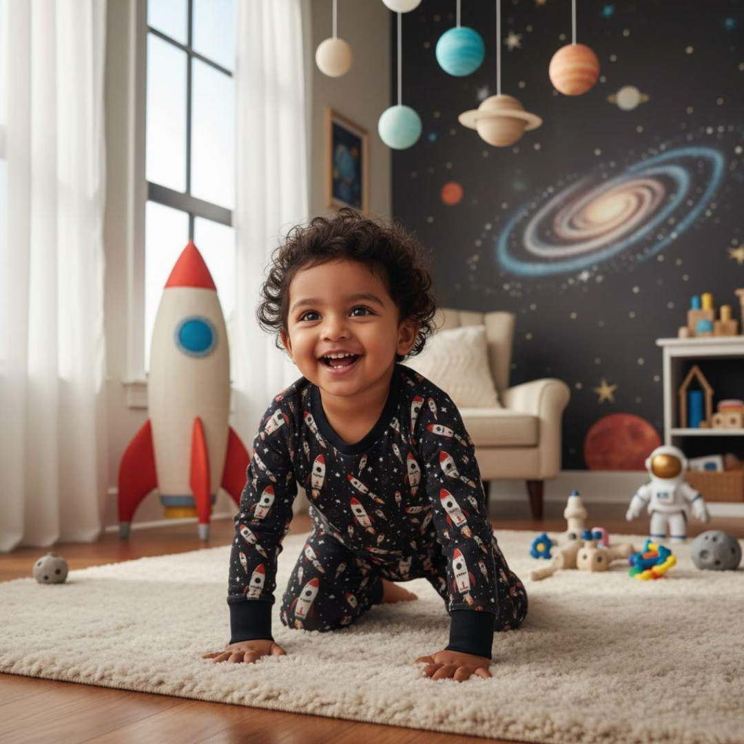Rocket Ship Long Sleeve Pj Set