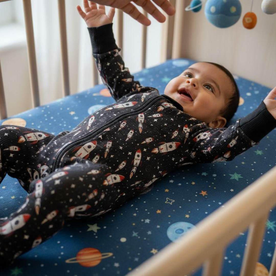 Rocketship Zip Onesie