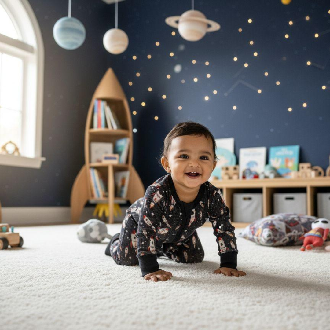 Rocketship Zip Onesie