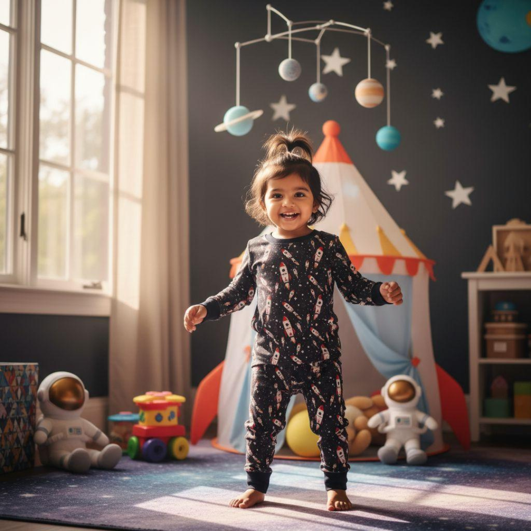 Rocket Ship Long Sleeve Pj Set