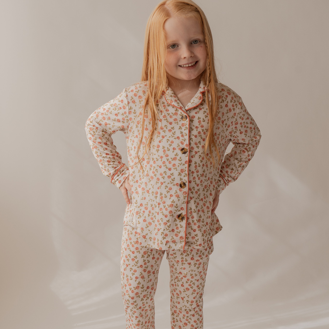 Roses Long Sleeve Flare Set Pajamas