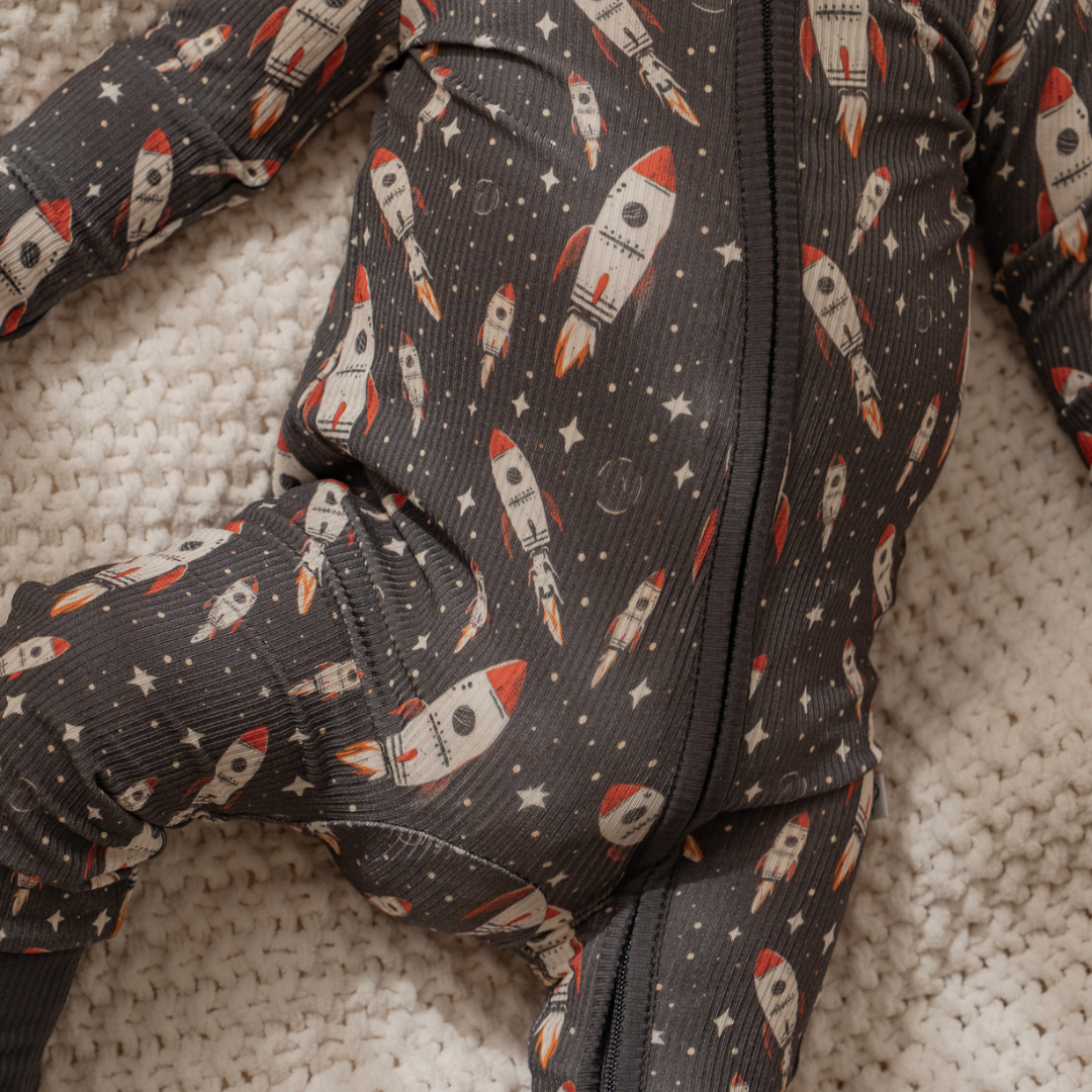 Rocketship Zip Onesie