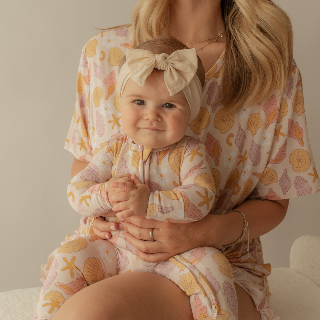 Shell Seekers Women's Bamboo Ruffle PJ Short Set