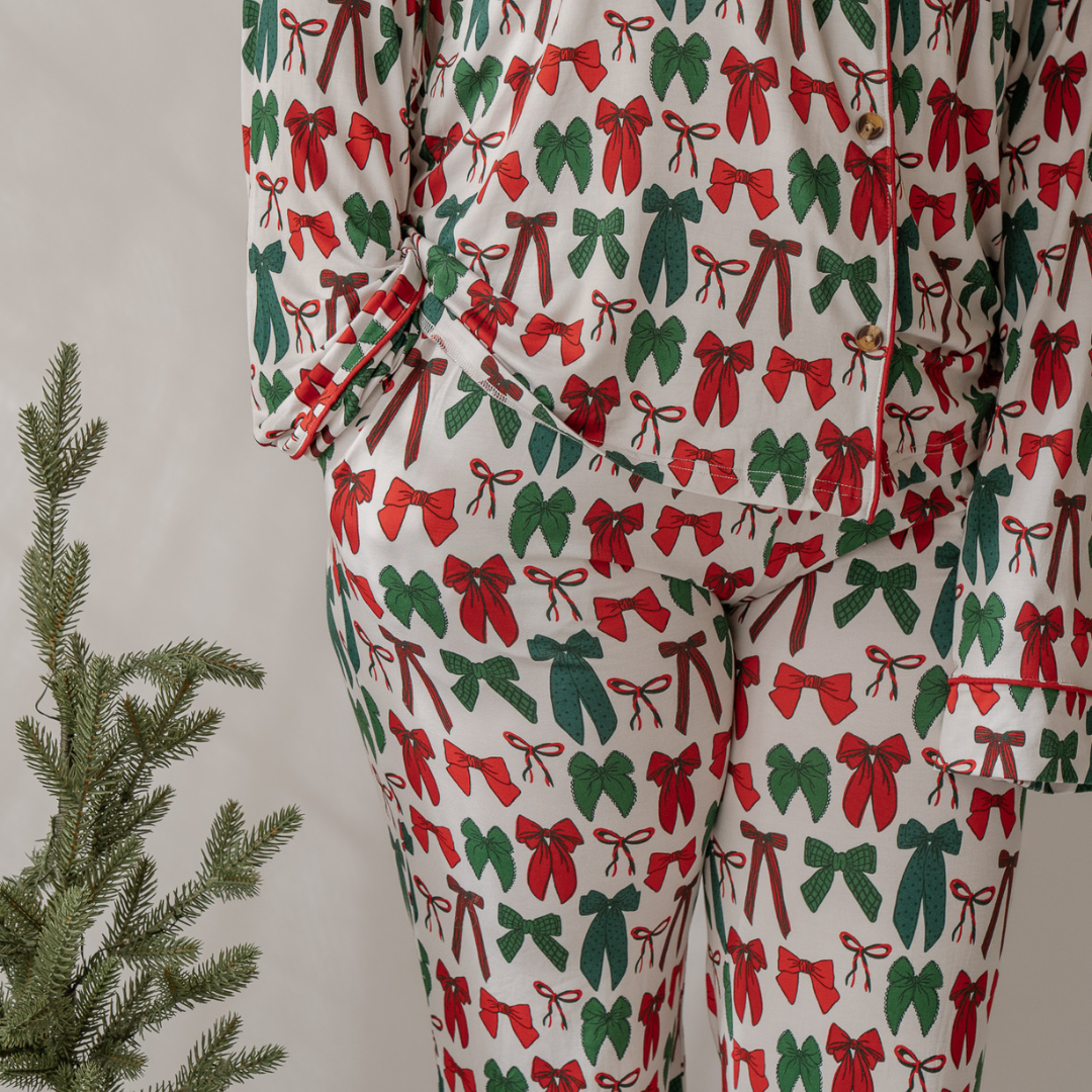 Holiday Bows Women’s Long Sleeve Flare Set