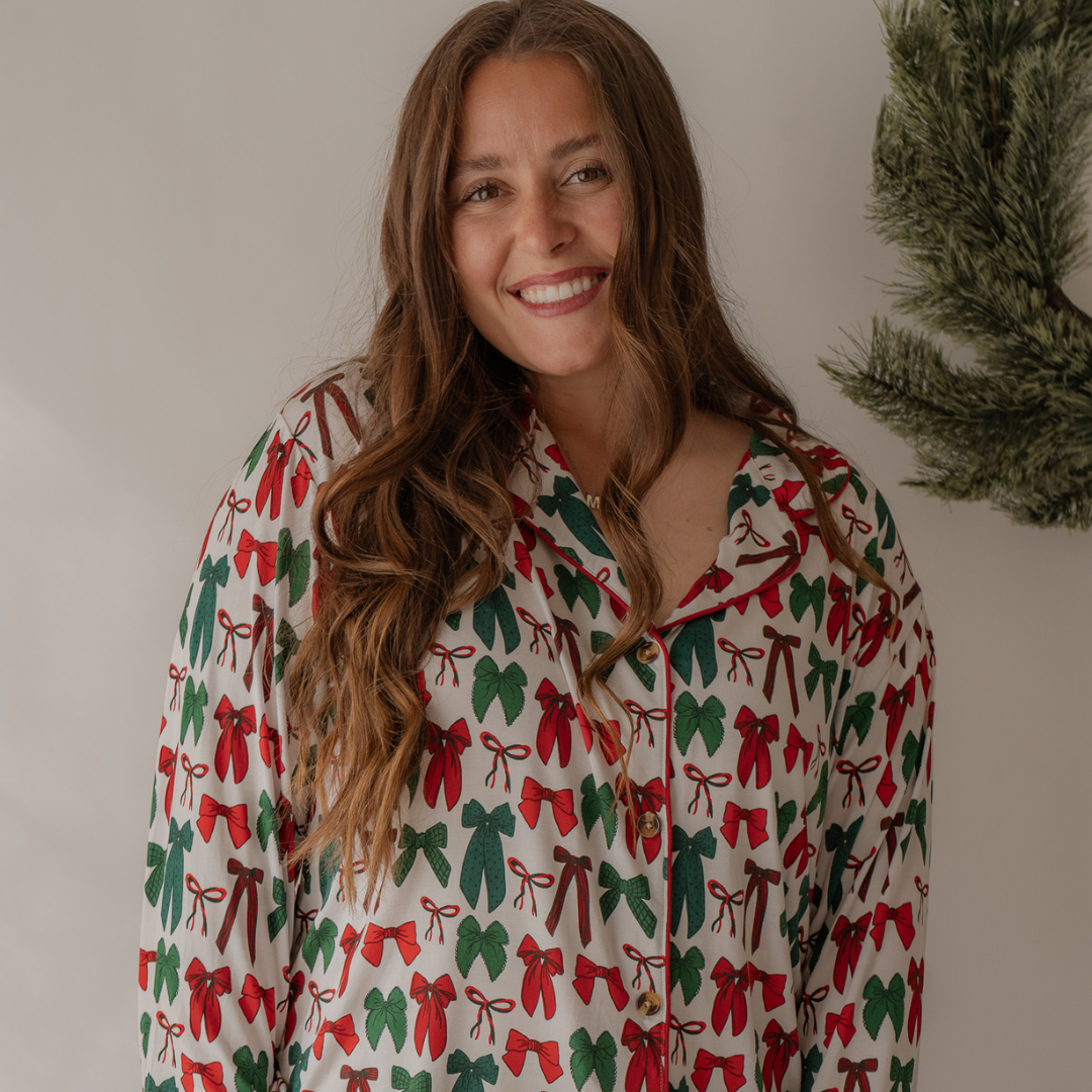 Holiday Bows Women’s Long Sleeve Flare Set