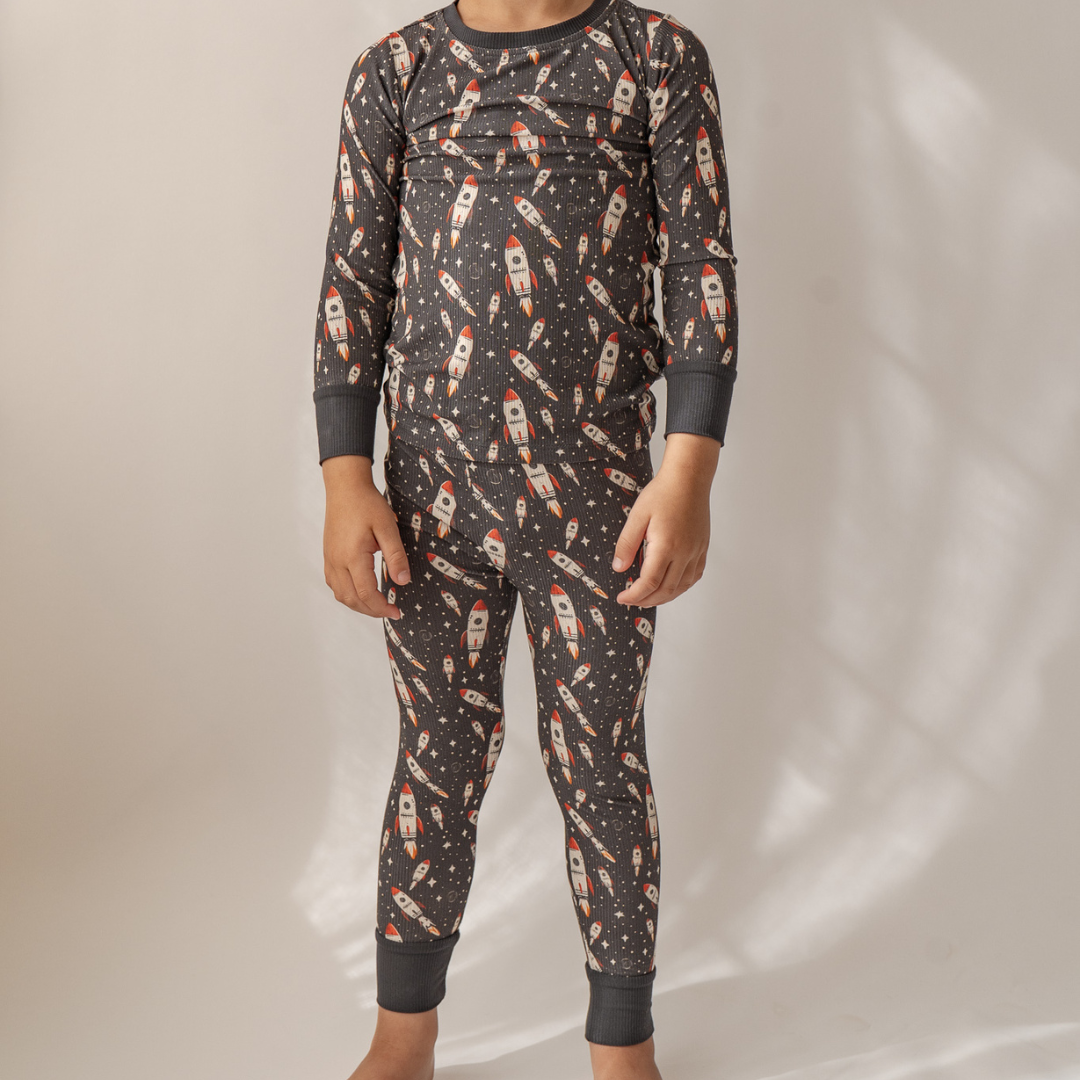 Rocket Ship Long Sleeve Pj Set