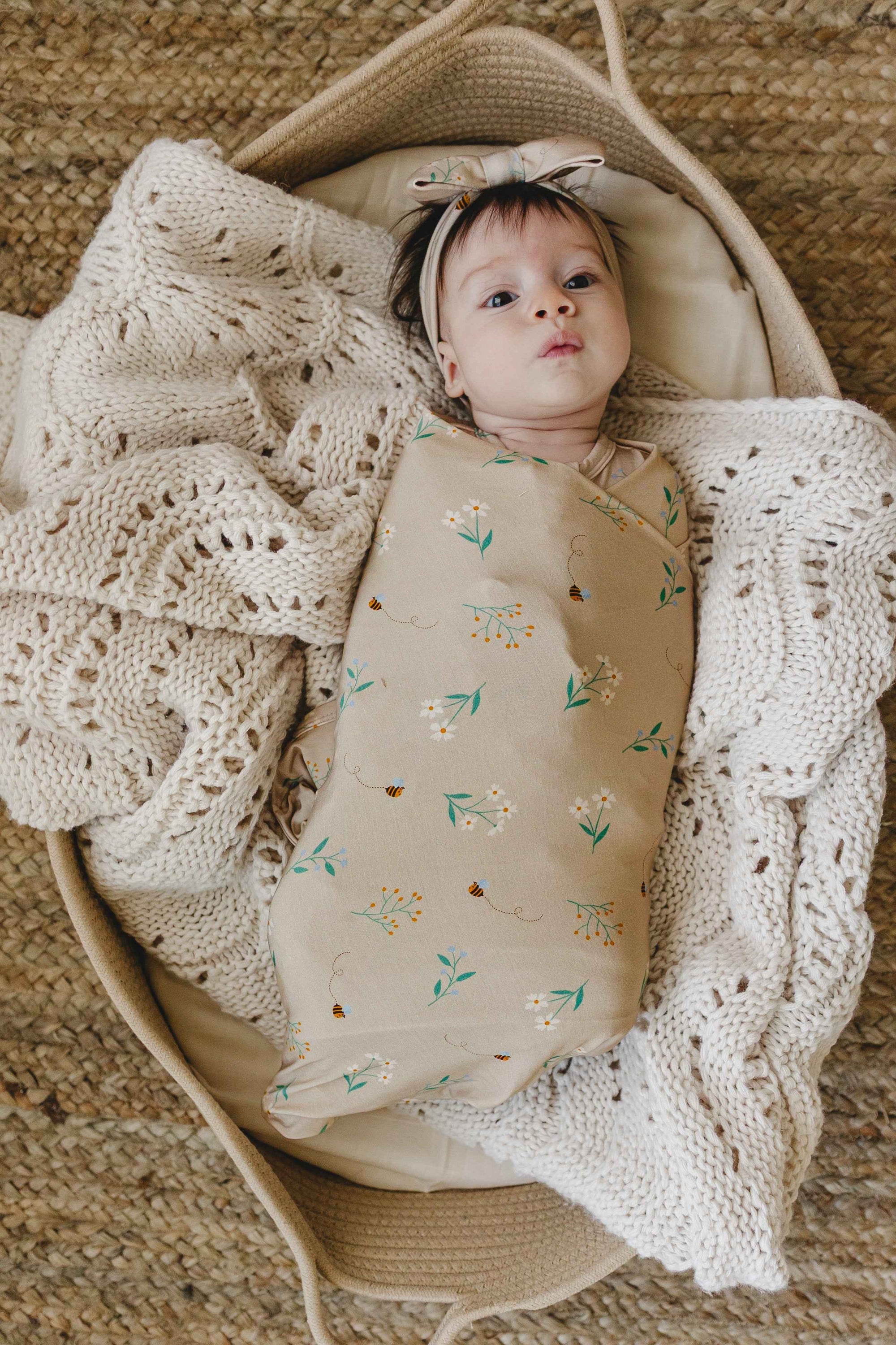 Honey Blossom Bamboo Zip Onesie - little nessi