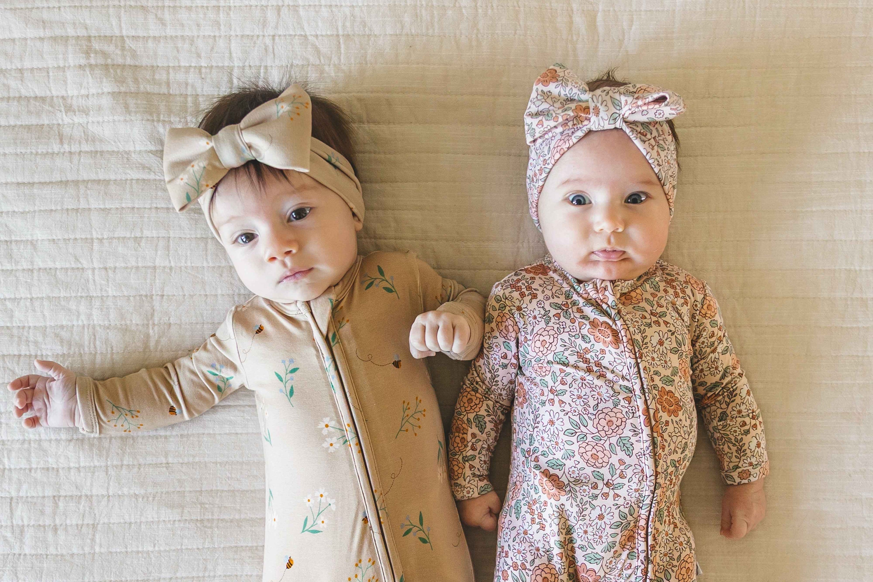 Honey Blossom Bamboo Zip Onesie - little nessi