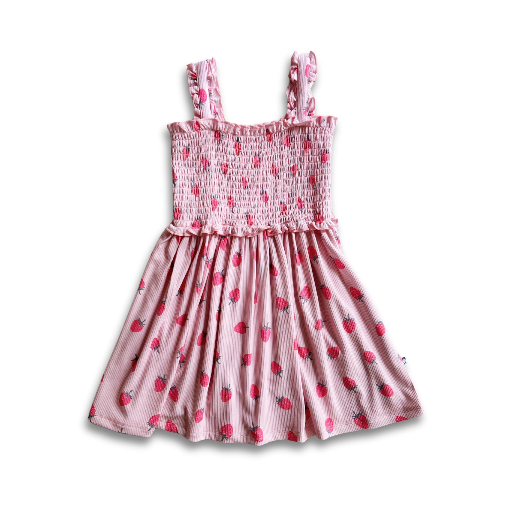 Strawberry Bamboo Twirl Dress - little nessi