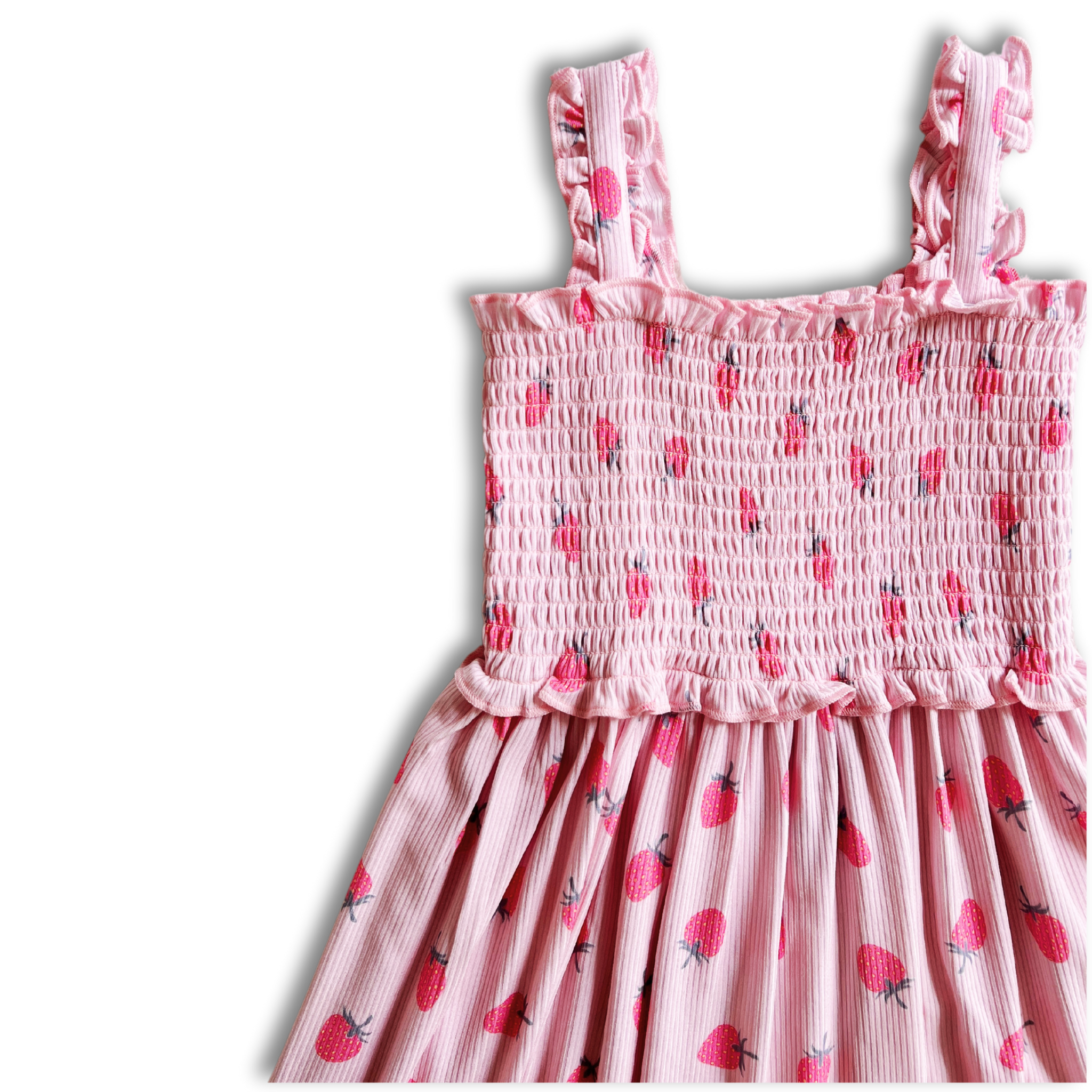 Strawberry Bamboo Twirl Dress - little nessi