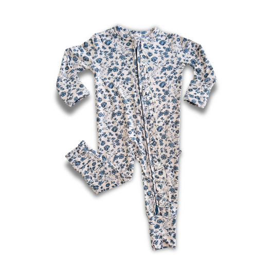 Ruffles Zip Romper Onesie | Bluebell Bloom