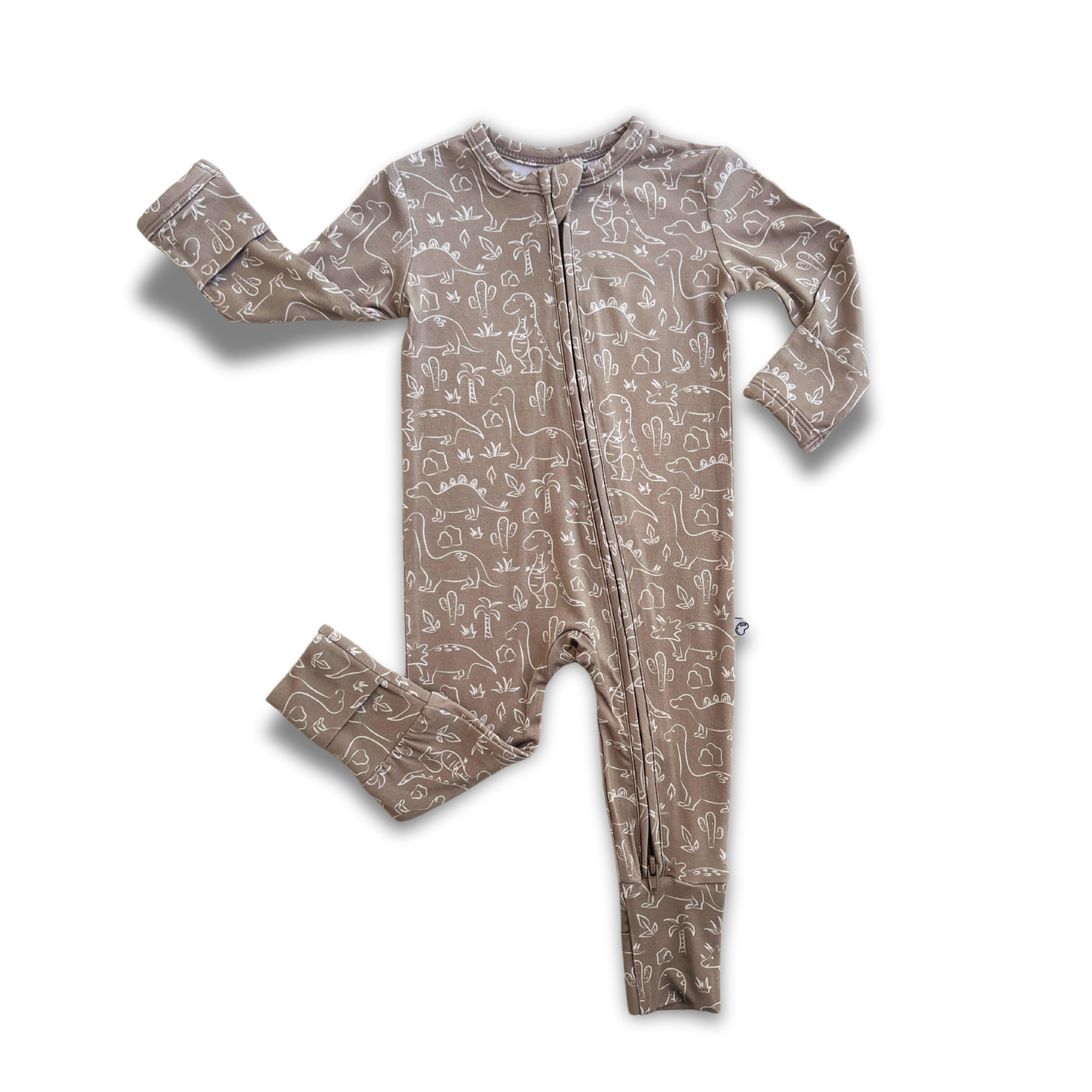 Dino Daze Bamboo Zip Onesie - little nessi