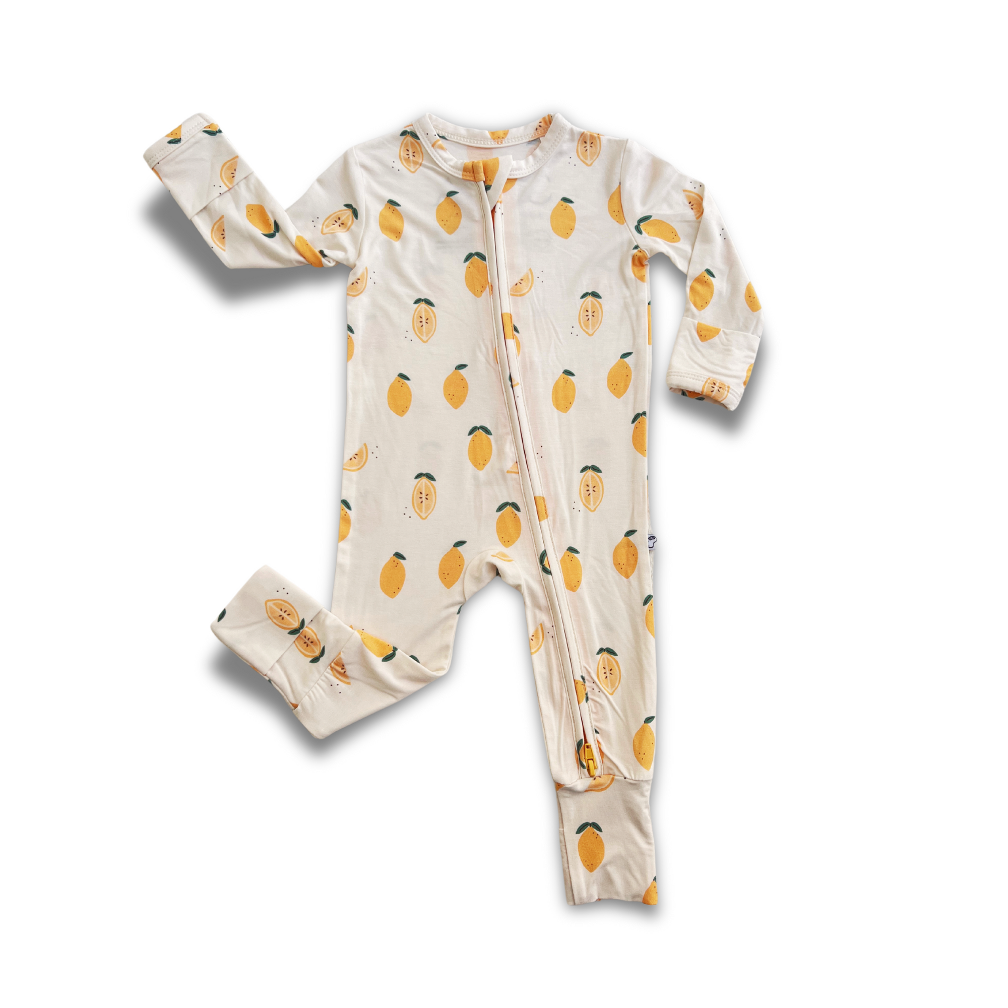 Lemons Bamboo Zip Onesie - little nessi