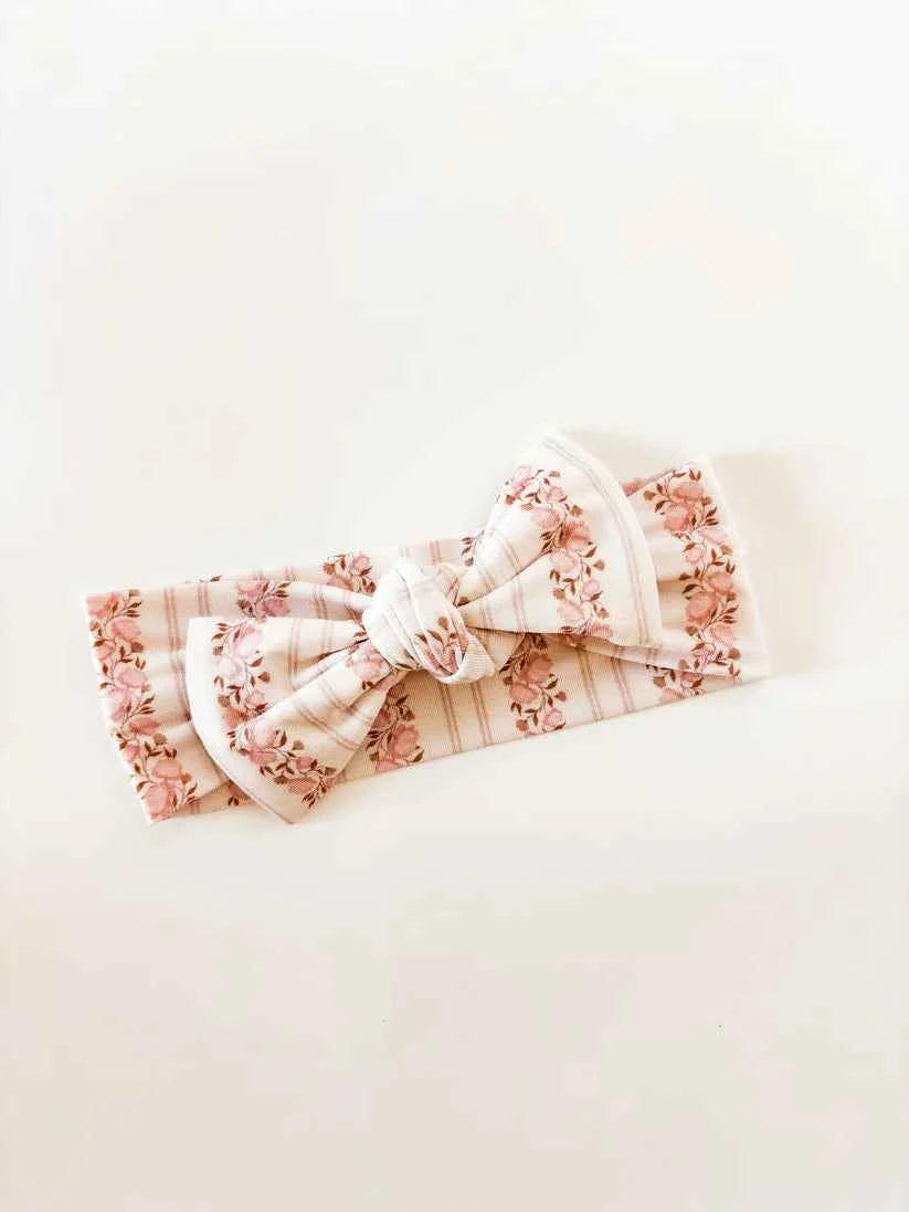 Rosy Reverie Headband Bow - little nessi