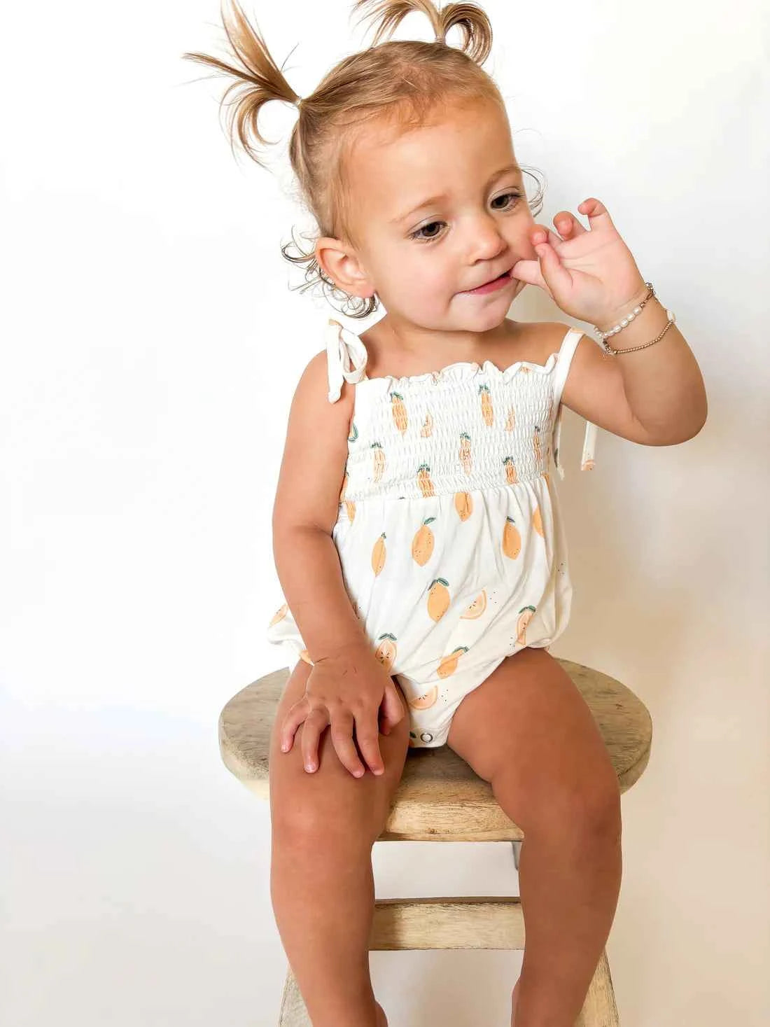 Lemons Bubble Tie Romper - little nessi