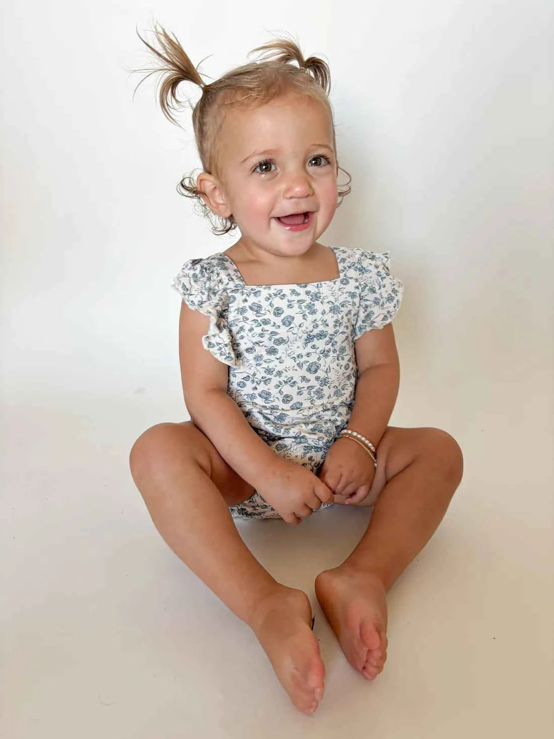 Bluebell Bloom Bamboo Ruffle Romper - little nessi