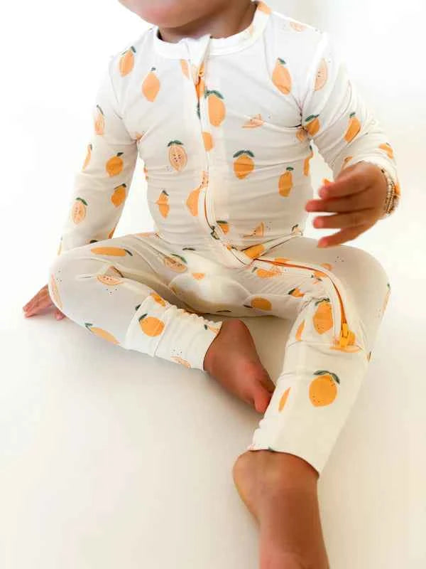 Lemons Bamboo Zip Onesie - little nessi
