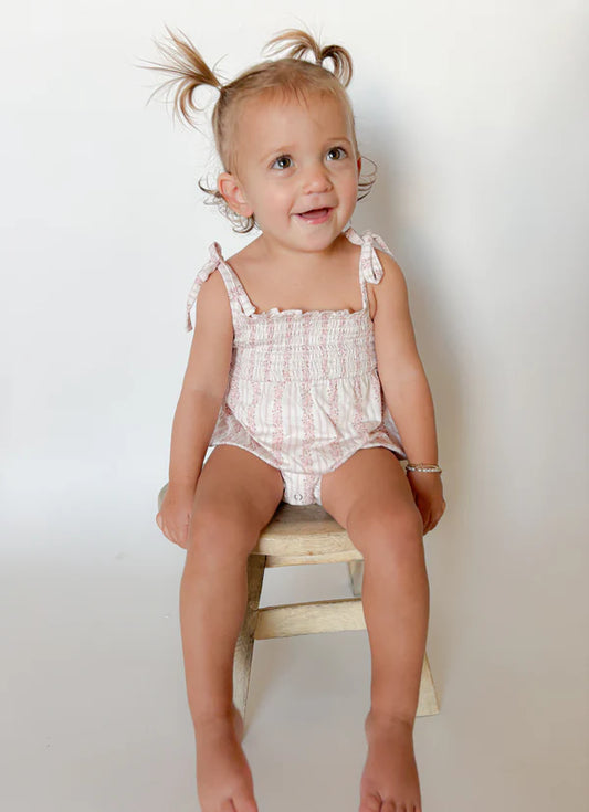 Rosy Reverie | Bubble Tie Romper