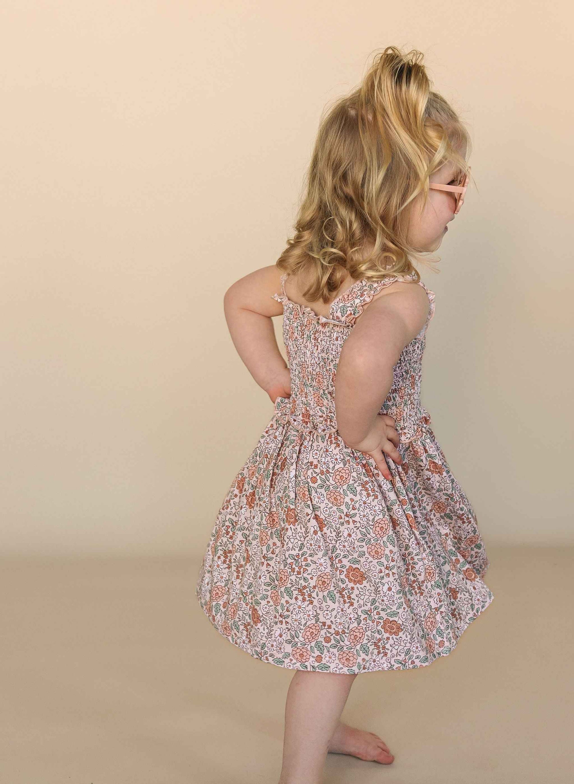 Vintage Bloom Bamboo Twirl Dress - little nessi