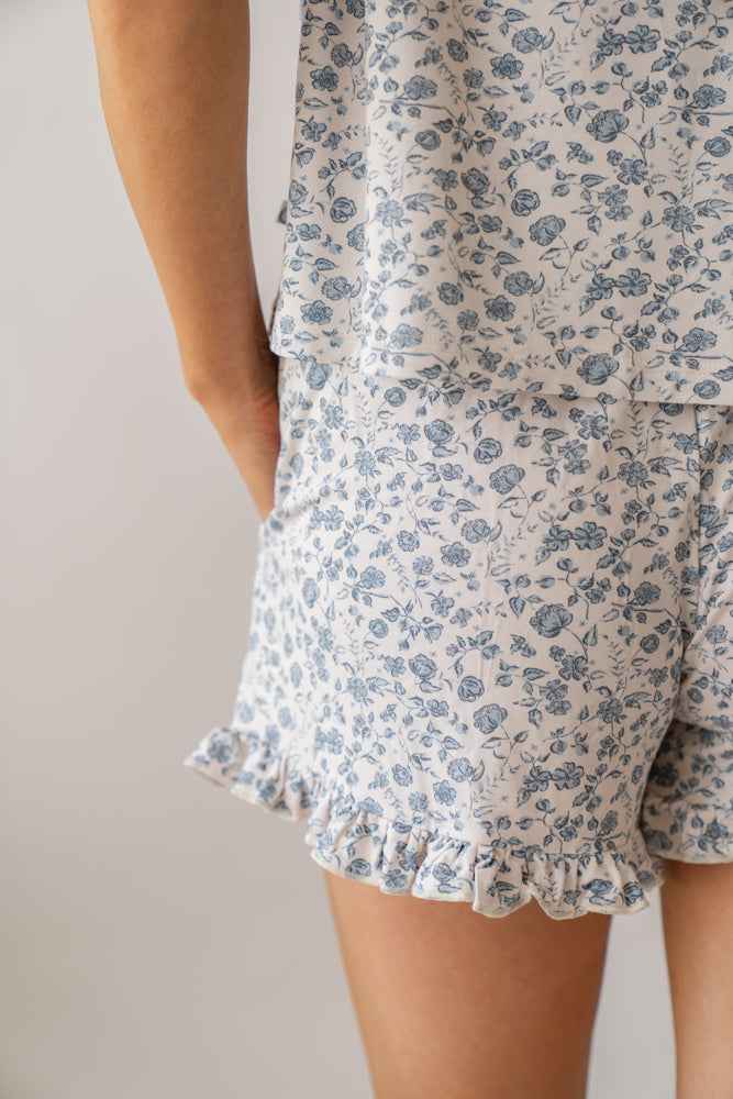 Bluebell Bloom Women's Bamboo Ruffle PJ Short Set