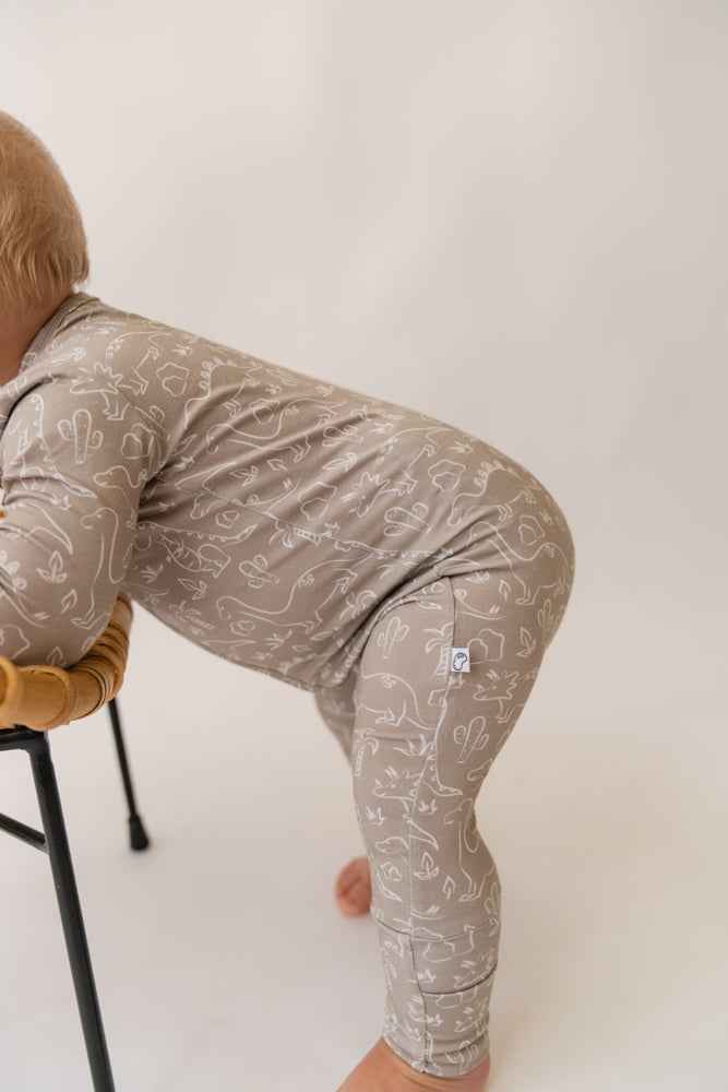 Dino Daze Bamboo Zip Onesie - little nessi