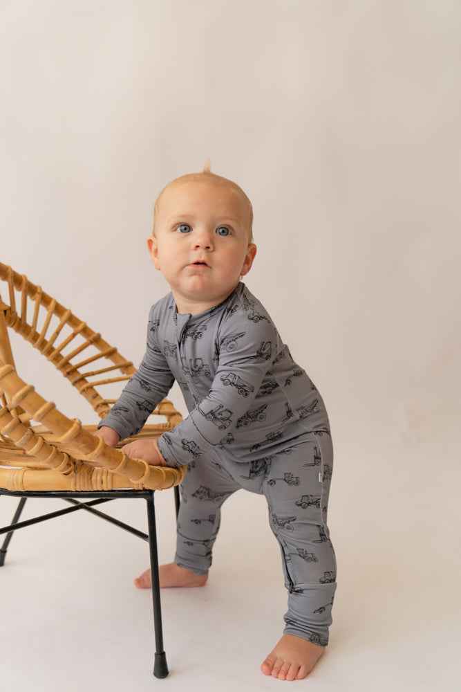 Trucks Bamboo Zip Onesie - little nessi