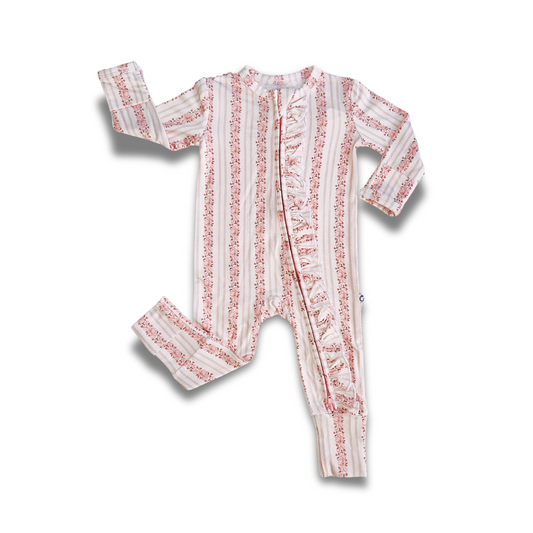 Ruffles Zip Romper Onesie | Rosy Reverie