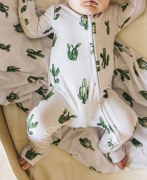 Cactus Cutie Bamboo Zip Onesie