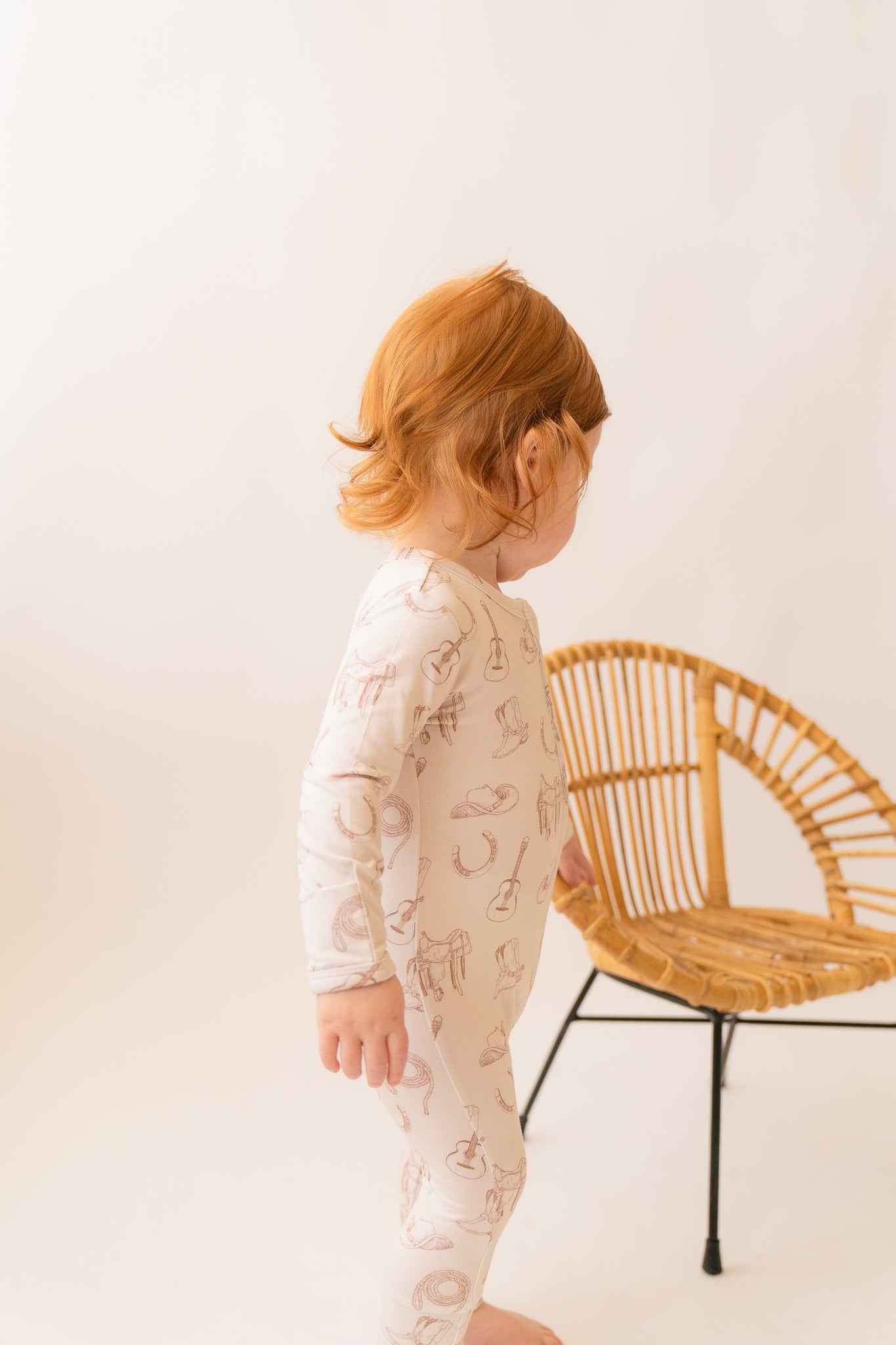 Tiny Wrangler Bamboo Zip Onesie - little nessi