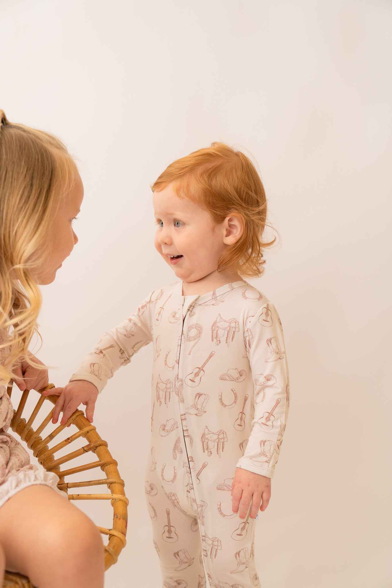 Tiny Wrangler Bamboo Zip Onesie - little nessi