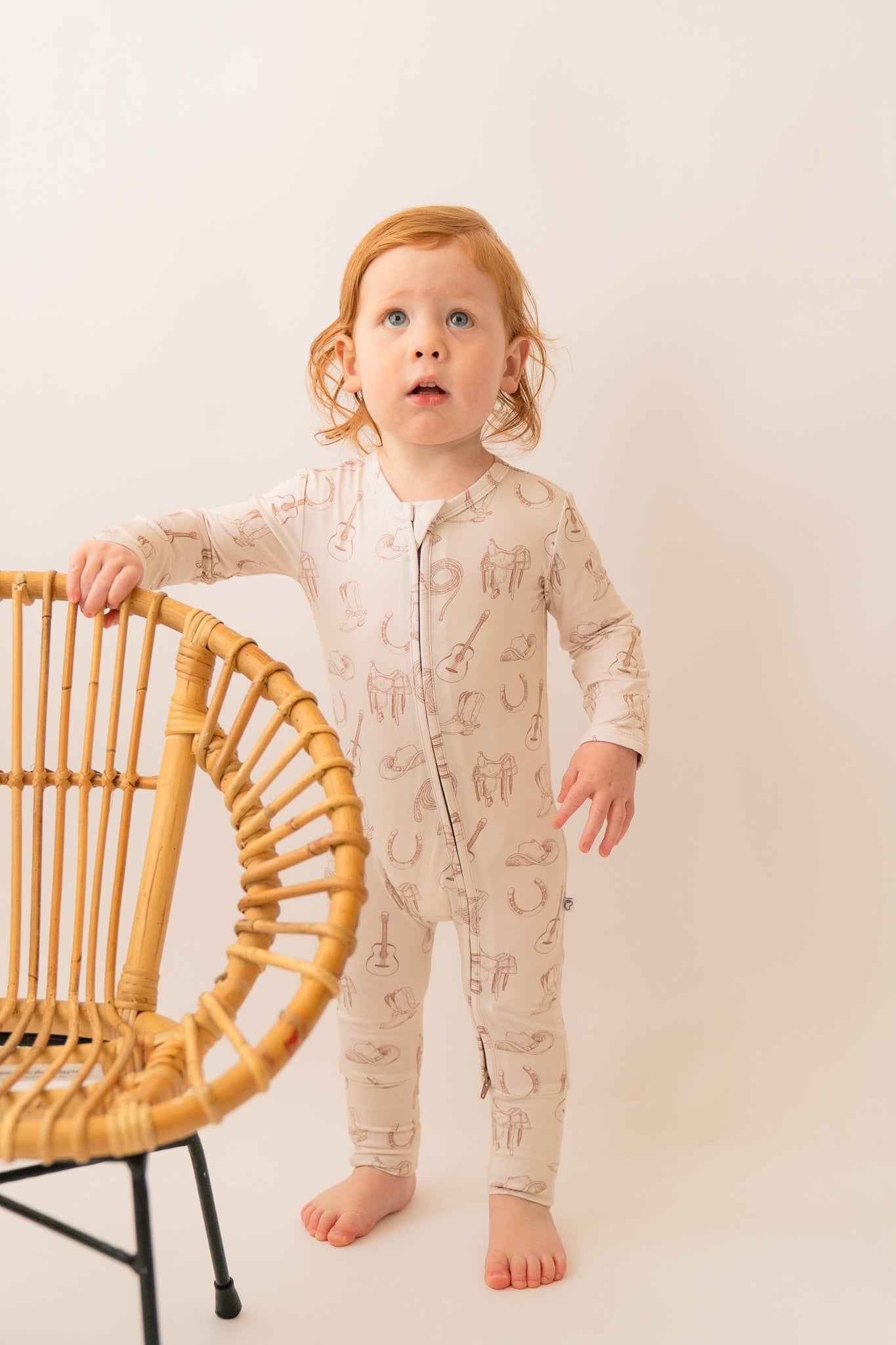 Tiny Wrangler Bamboo Zip Onesie - little nessi