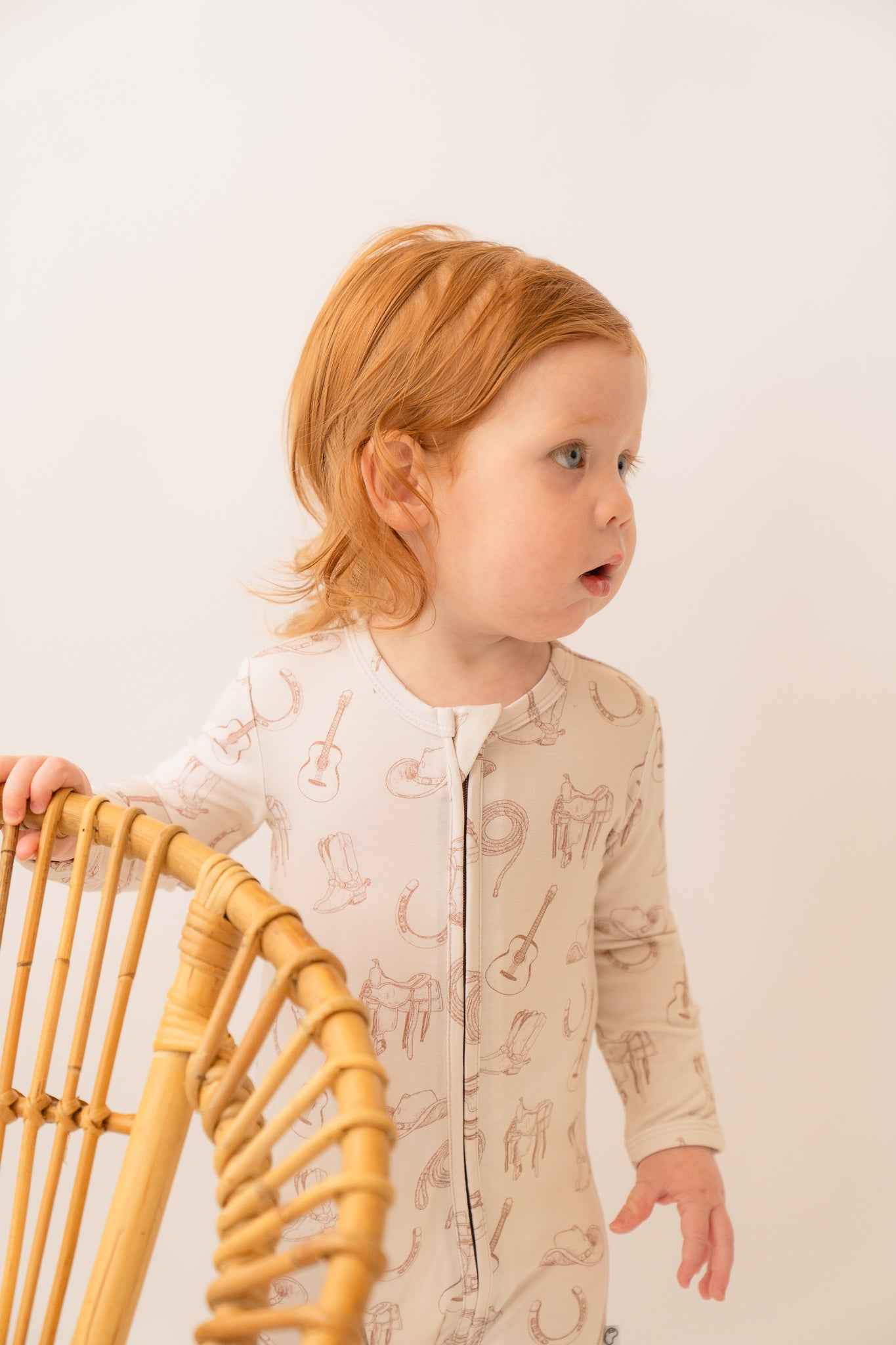 Tiny Wrangler Bamboo Zip Onesie - little nessi