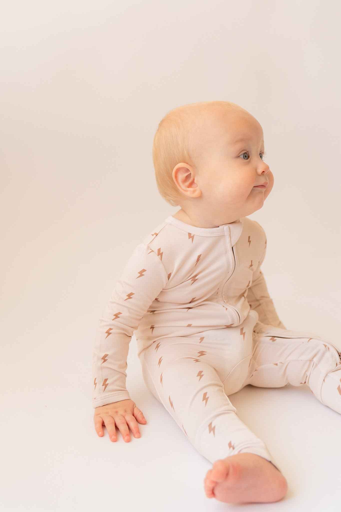 Electric Spark Bamboo Zip Onesie - little nessi