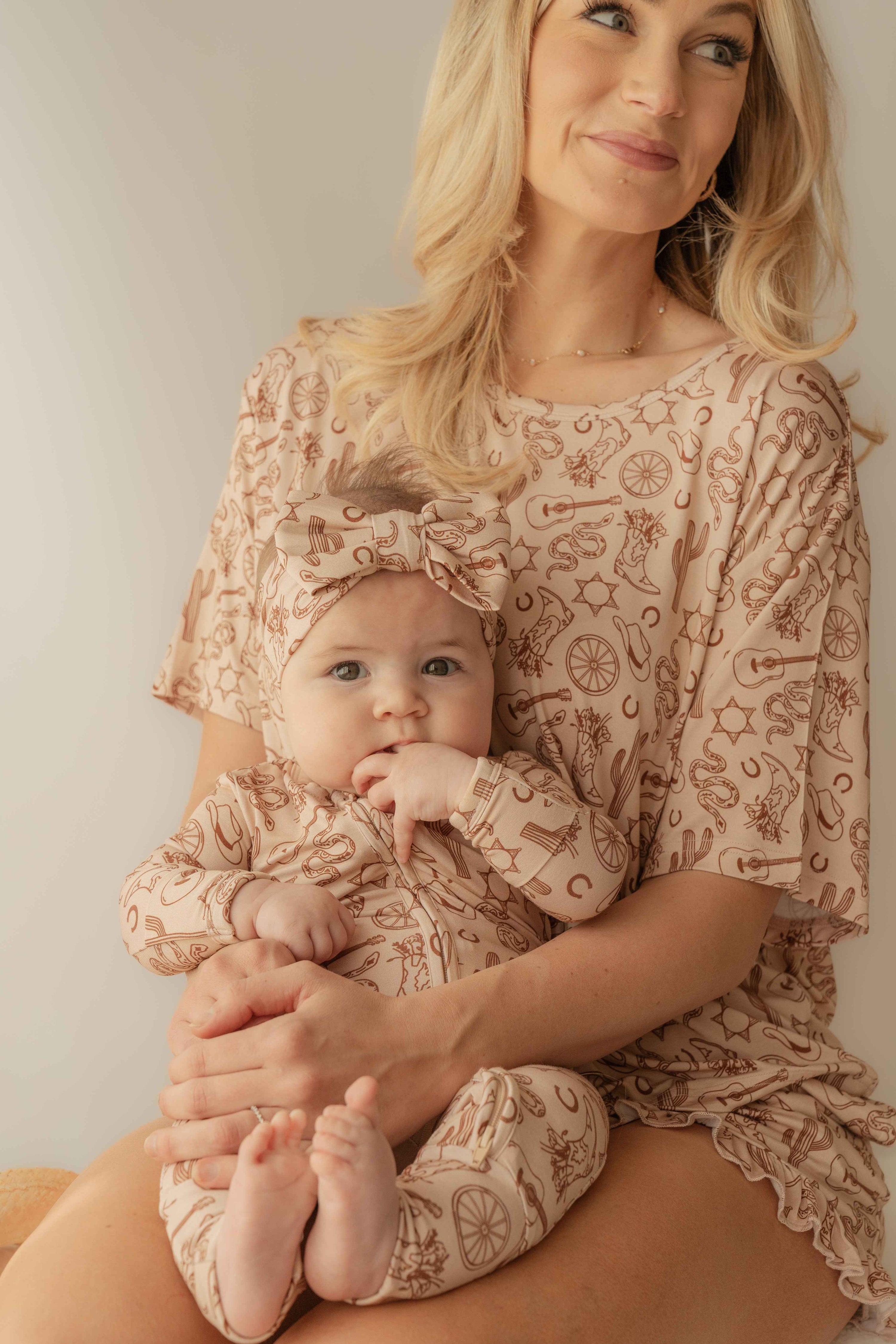 Giddy Up Women's Bamboo Ruffle PJ Short Set