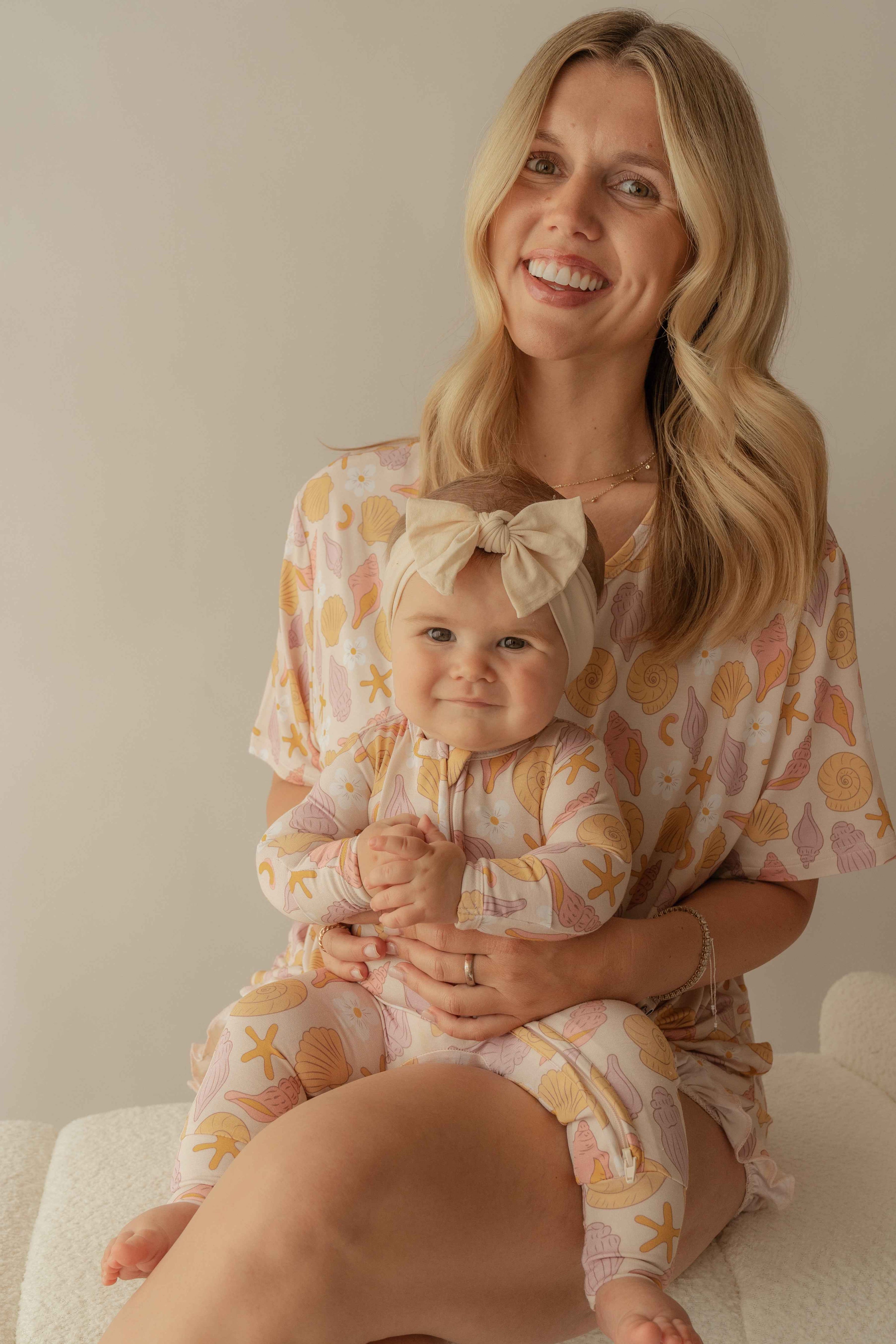 Shell Seekers Women's Bamboo Ruffle PJ Short Set