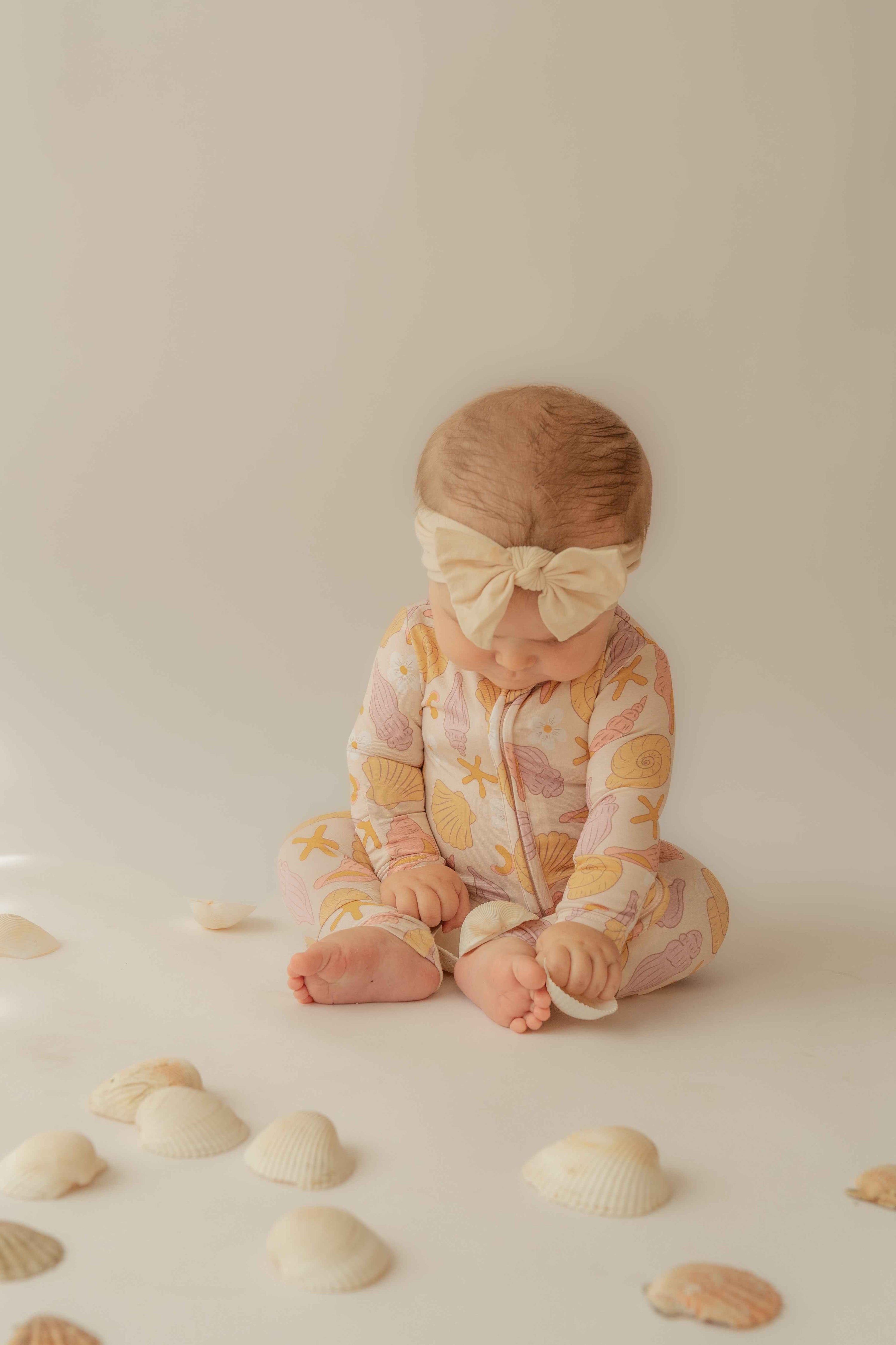 Shell Seekers Bamboo Zip Onesie