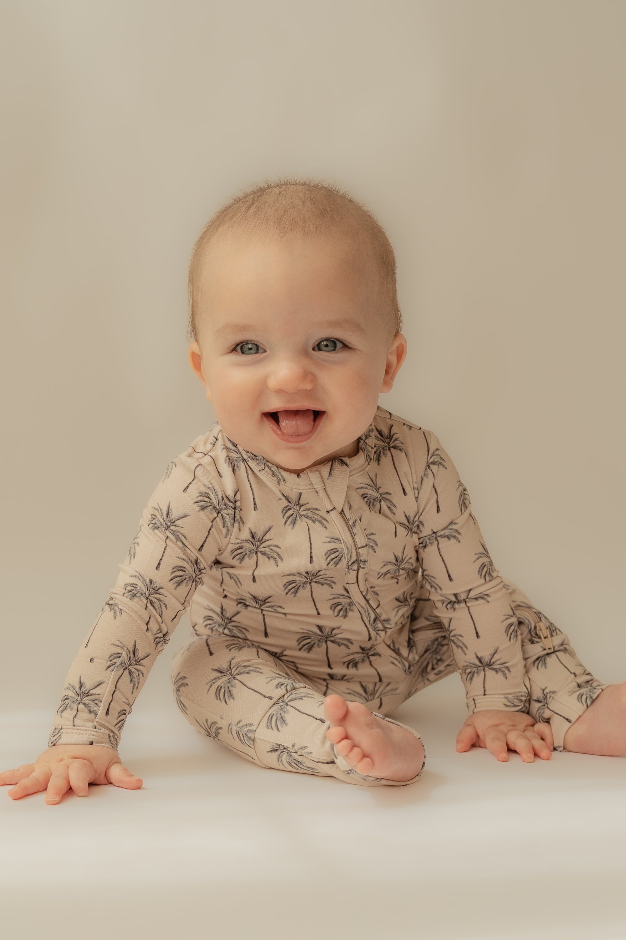Breezy Palms Bamboo Zip Onesie