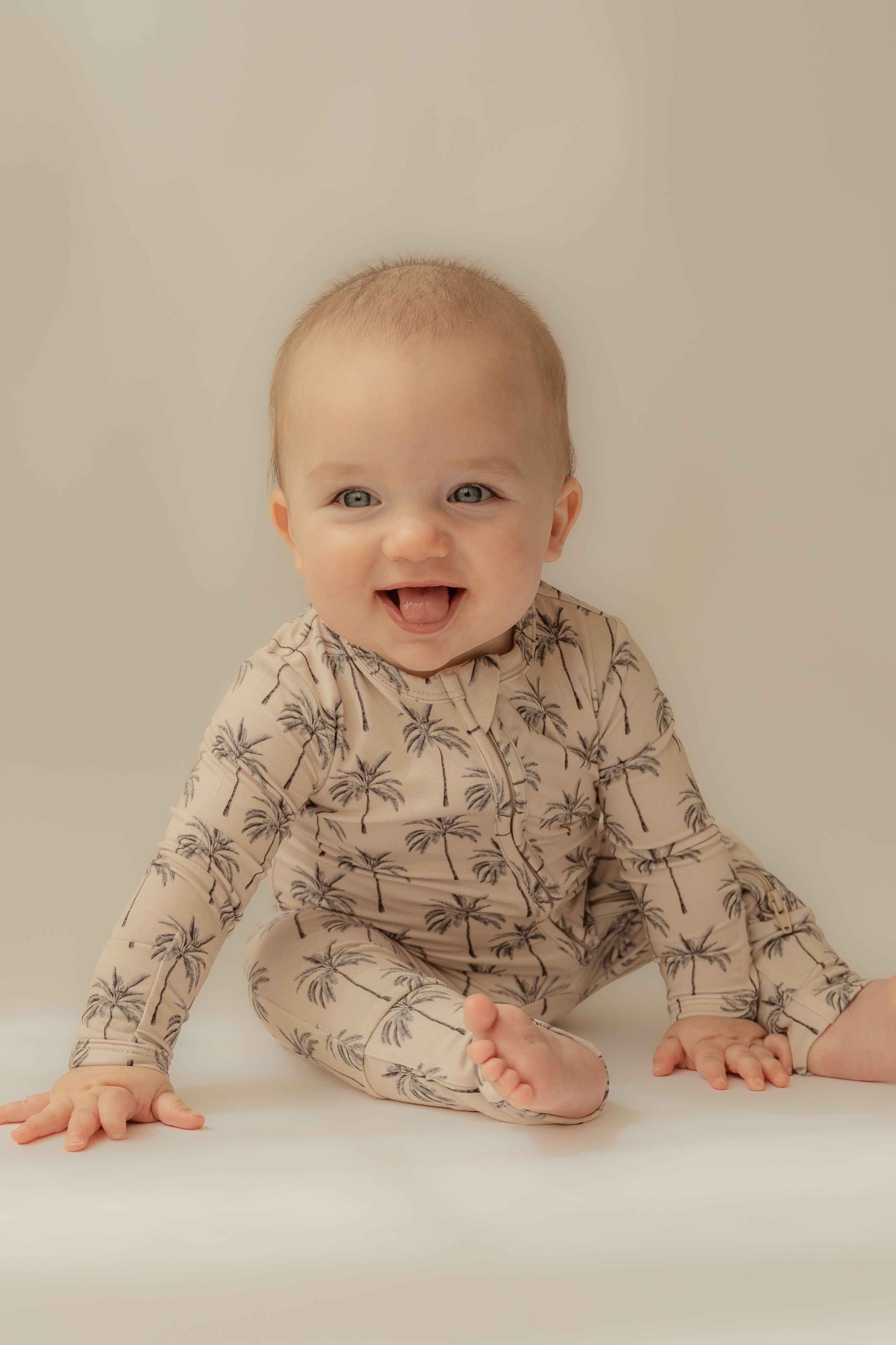 Breezy Palms Bamboo Zip Onesie