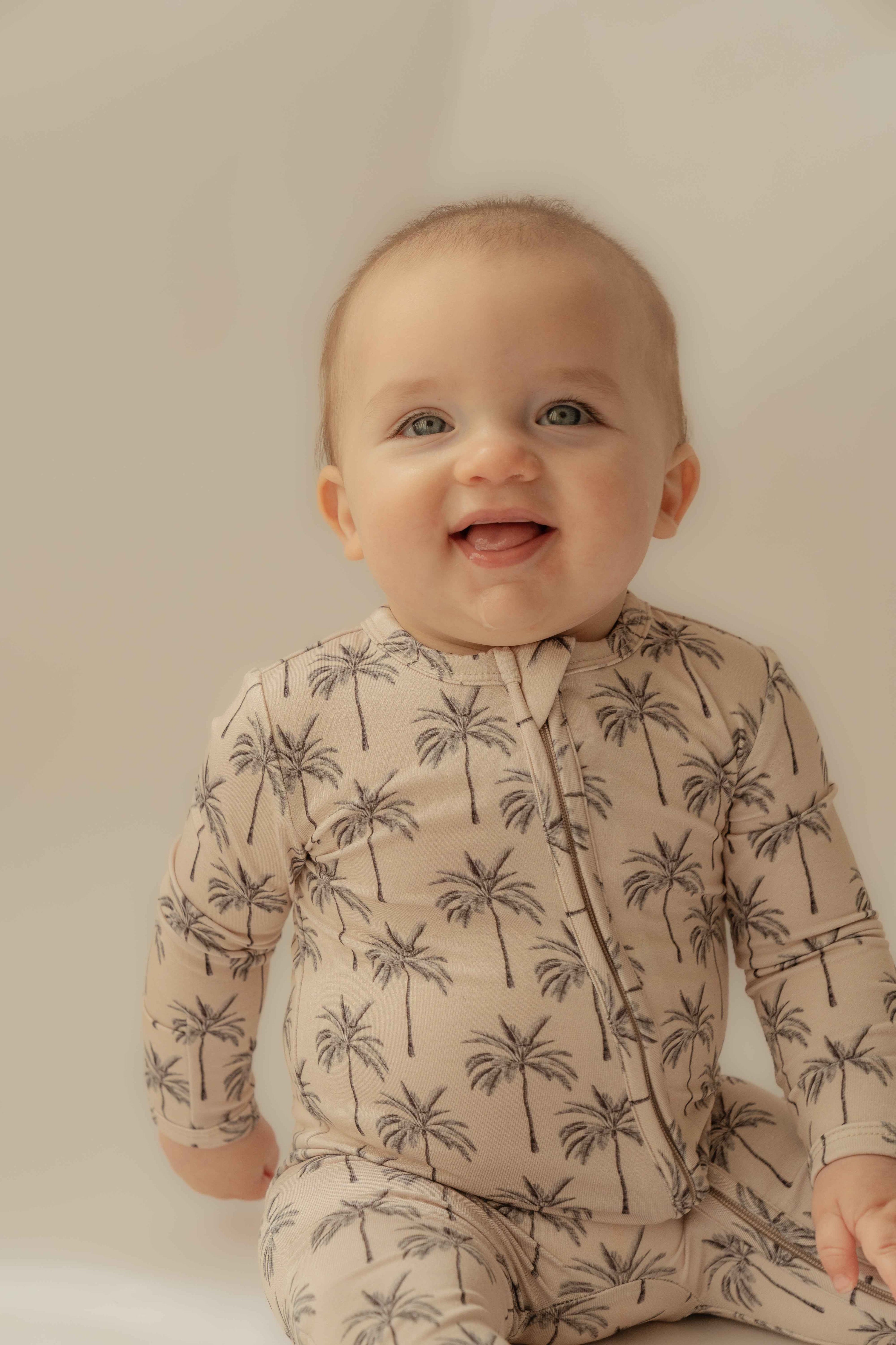 Breezy Palms Bamboo Zip Onesie