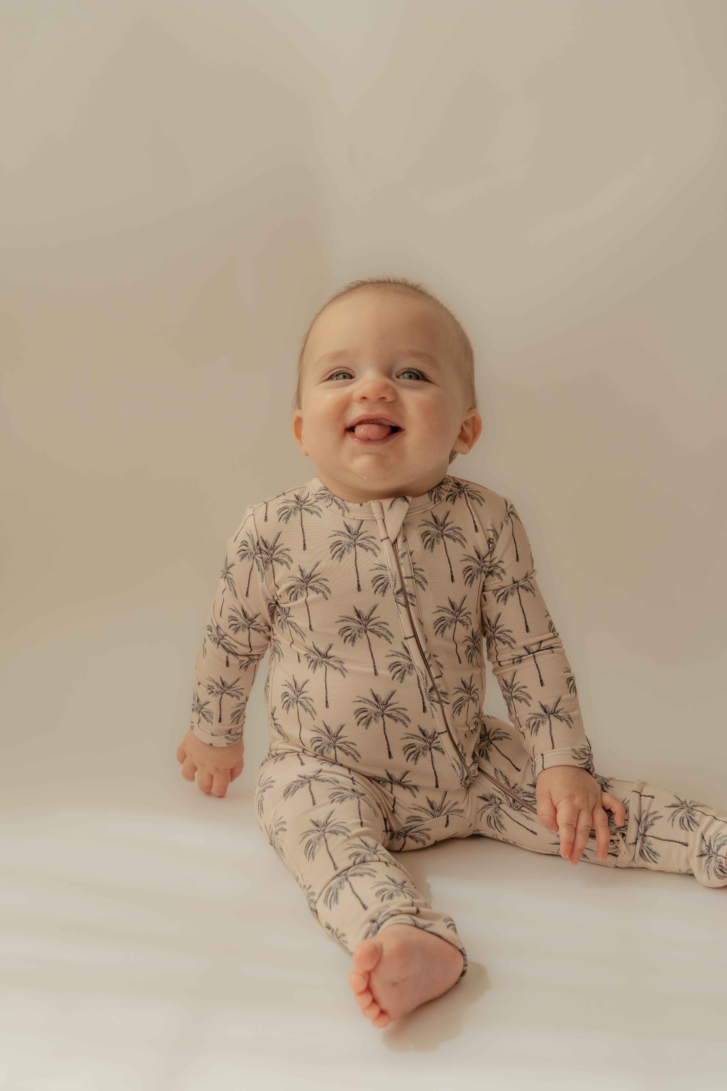 Breezy Palms Bamboo Zip Onesie
