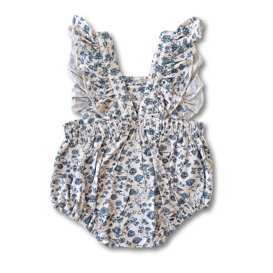 Bamboo Baby Ruffle Romper | Bluebell Bloom