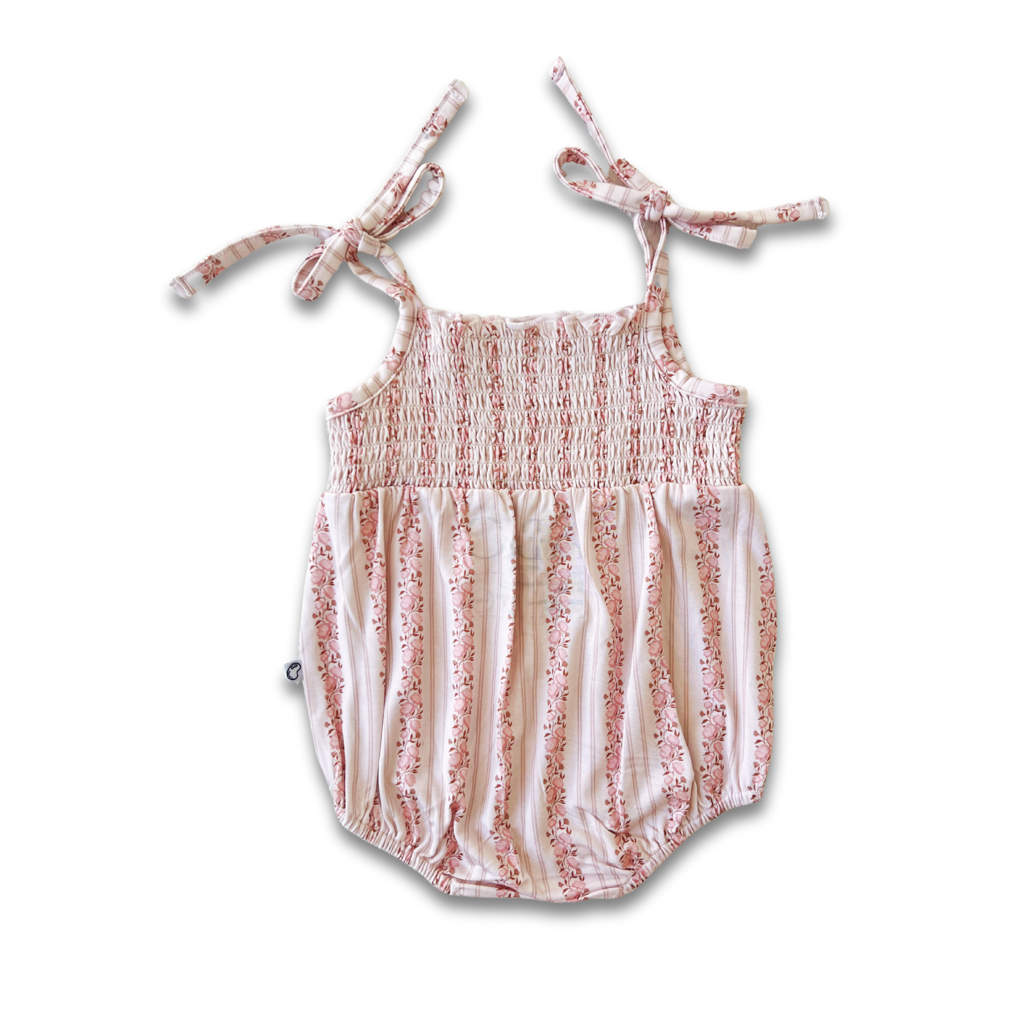 Rosy Reverie Bubble Tie Romper - little nessi
