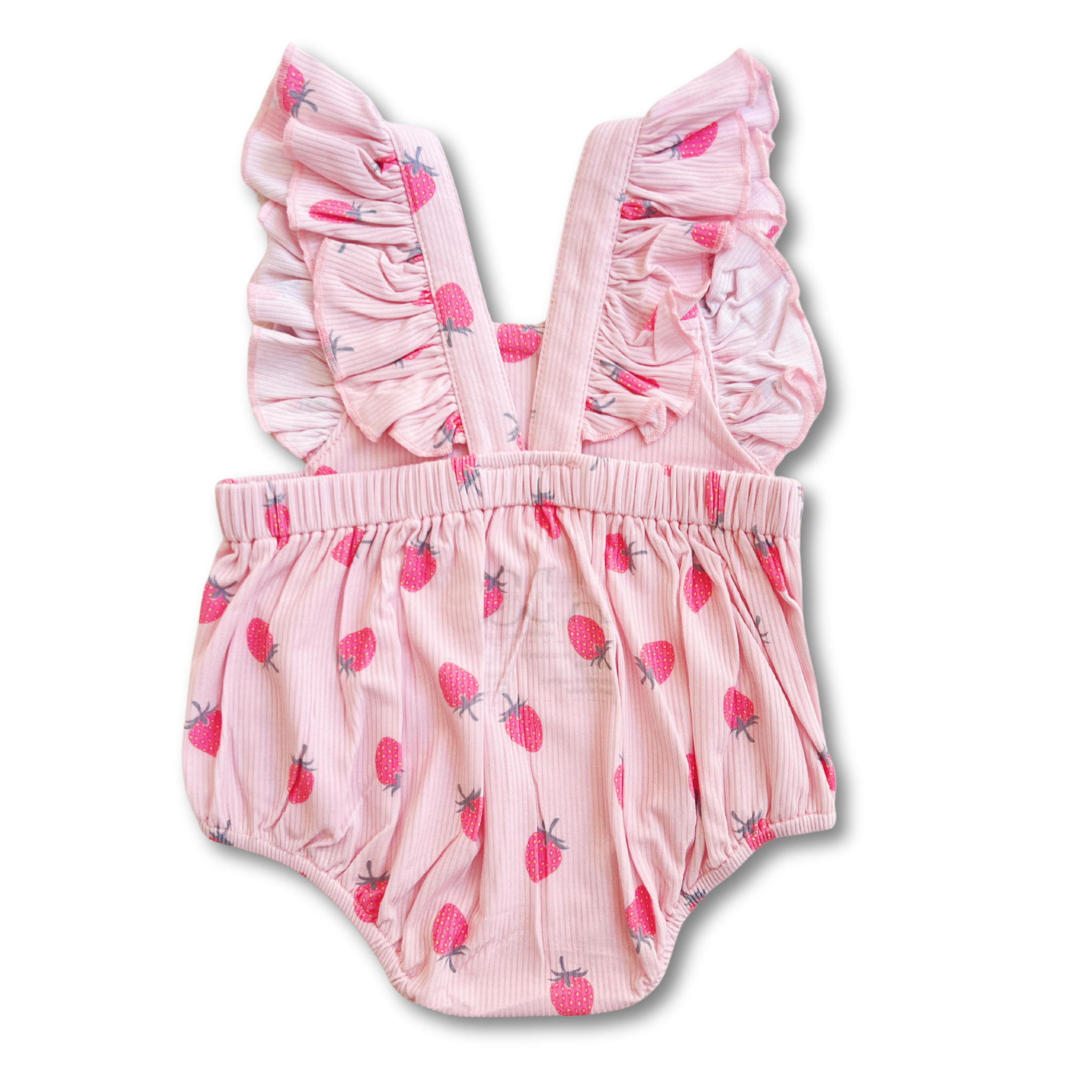 Strawberry Bamboo Ruffle Romper - little nessi