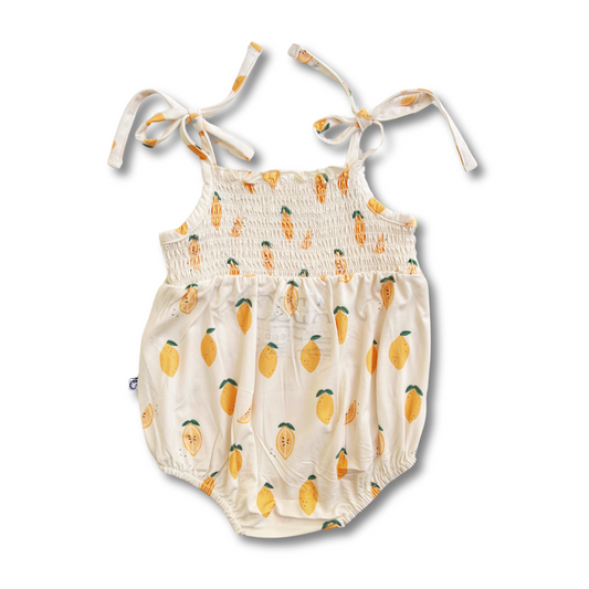Bubble Tie Romper | Fresh Squeezed Lemons