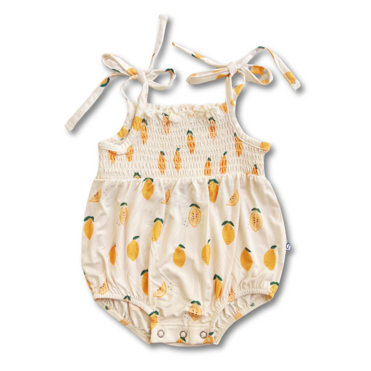 Bubble Tie Romper | Fresh Squeezed Lemons